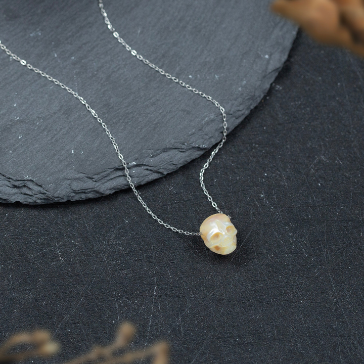 Minimalist Pearl Skull Necklace™ Skull Accessories  – Delicate Design with an Edge