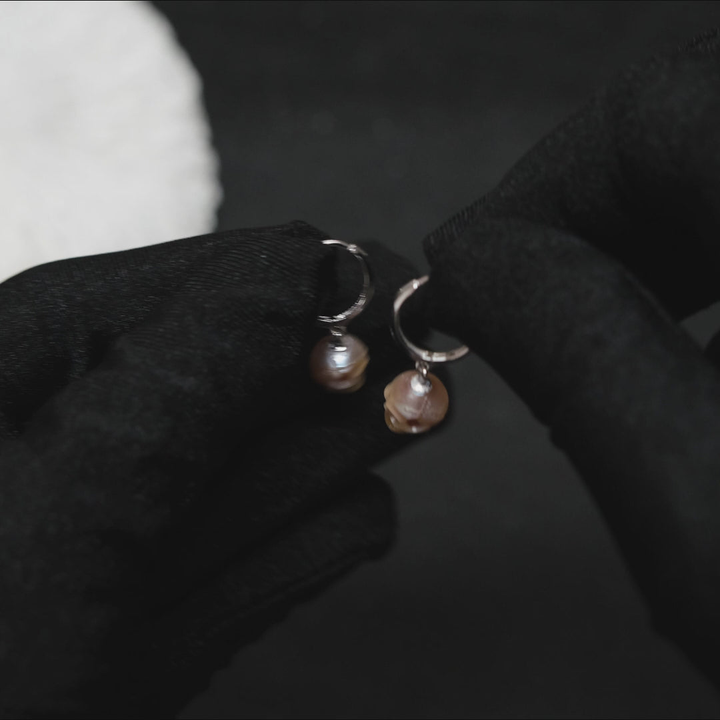 Classic Skull Pearl Drop Huggie Hoop Earrings™ Skull Accessories  – Comfort Meets Gothic Grace