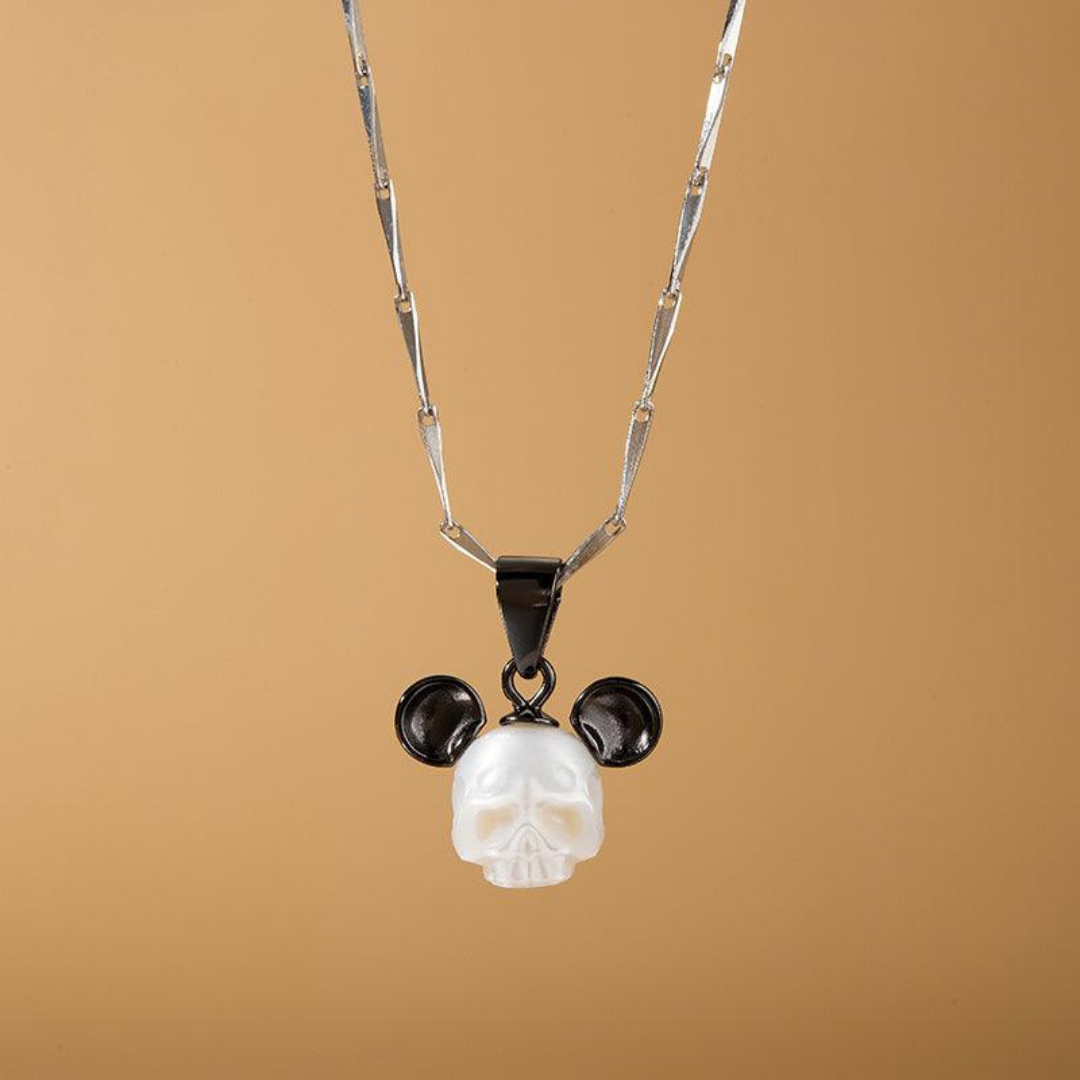 Mickey Mouse Pearls Cranium Necklace™ Skull Accessories  - Playful Pearl Skull with Iconic Mickey-Inspired Design