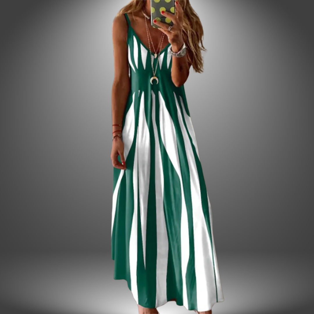 Alicia™ Long Dress Collection - Striped Sleeveless Maxi Dress