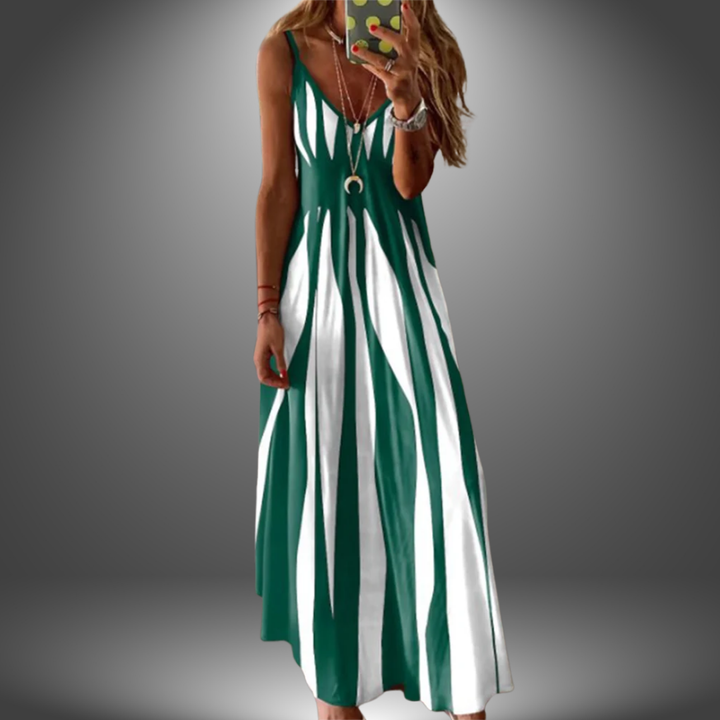 Alicia™ Long Dress Collection - Striped Sleeveless Maxi Dress