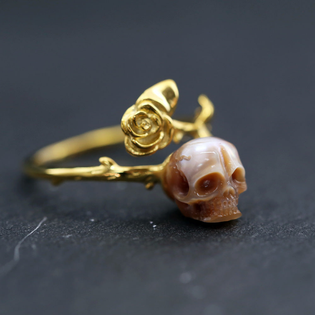 Rose Pearl Skull Ring™ Skull Accessories  – A Love Letter to Beauty and Mortality