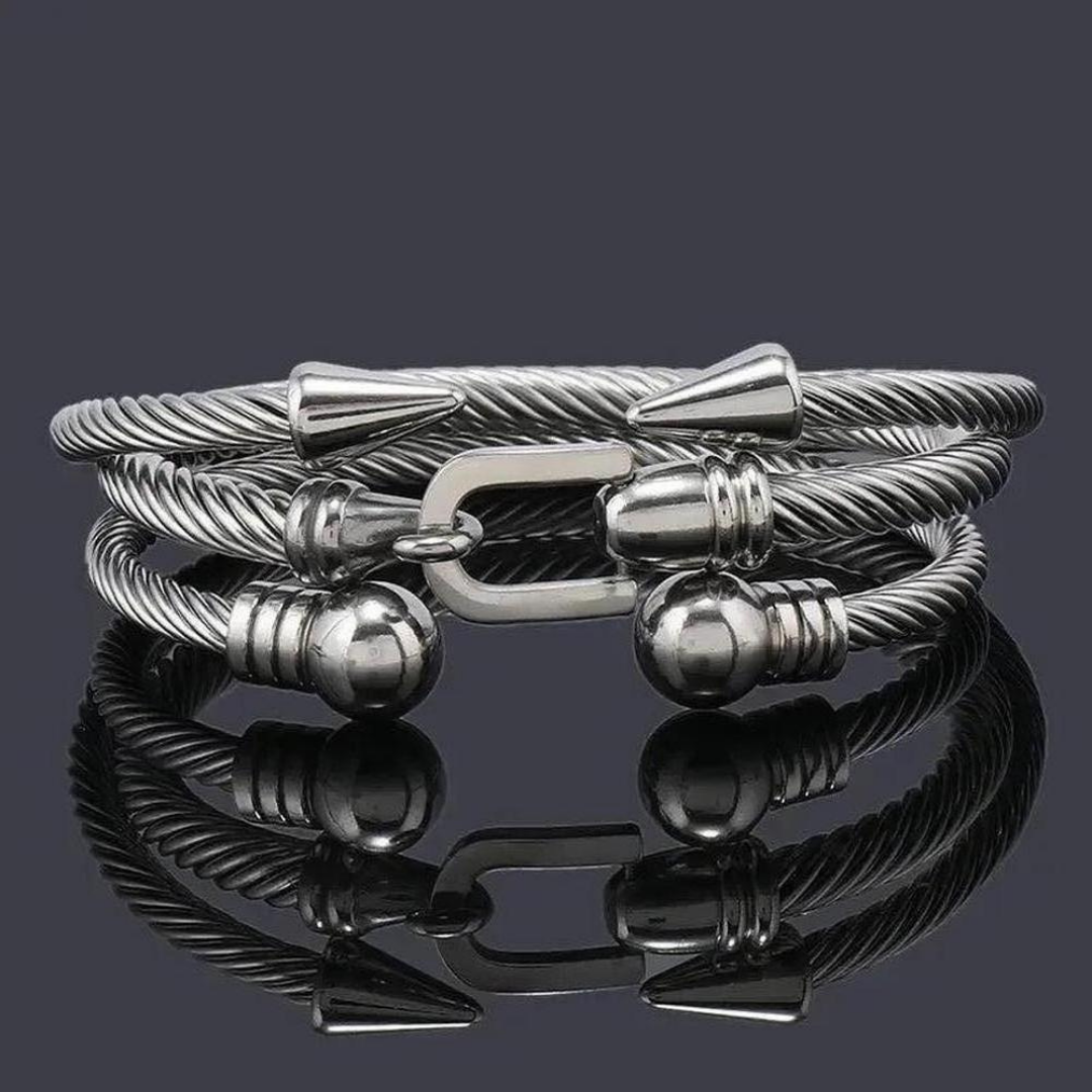 Sky Morris Guntersville Bracelet™ Men Jewelry – Stainless Steel Arrow Cuff Bracelet Set