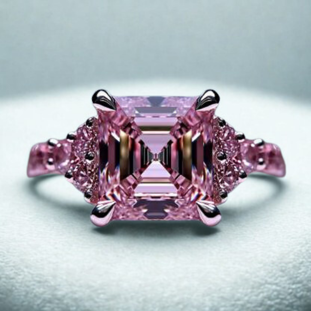 Fairy Ember Ring™ Colored Gem Stone – Romantic Brilliance in a Pink Asscher Cut