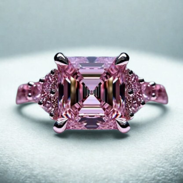 Fairy Ember Ring™ Colored Gem Stone – Romantic Brilliance in a Pink Asscher Cut