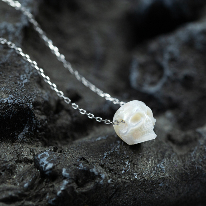 Minimalist Pearl Skull Necklace™ Skull Accessories  – Delicate Design with an Edge