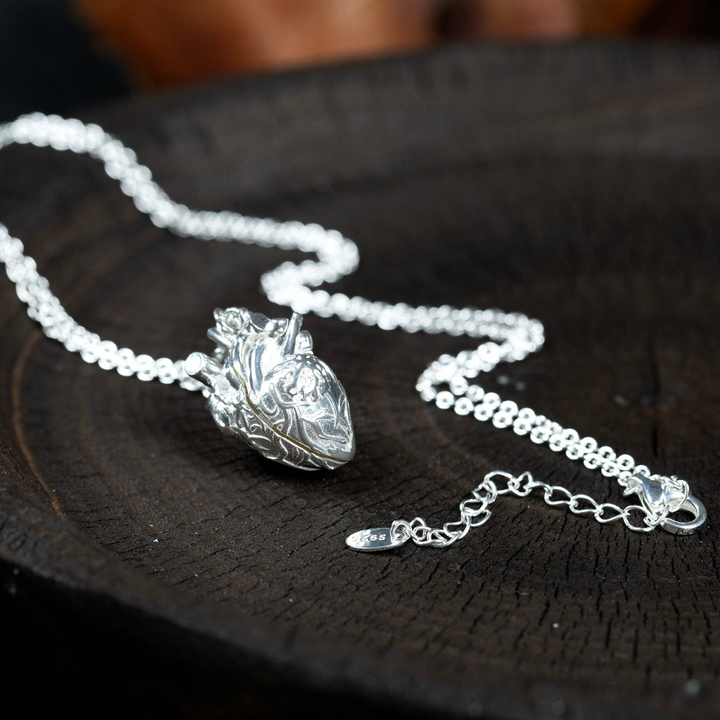 Soul in the Depths™ Skull Accessories  - Openable Anatomical Heart Pearl Skull Necklace