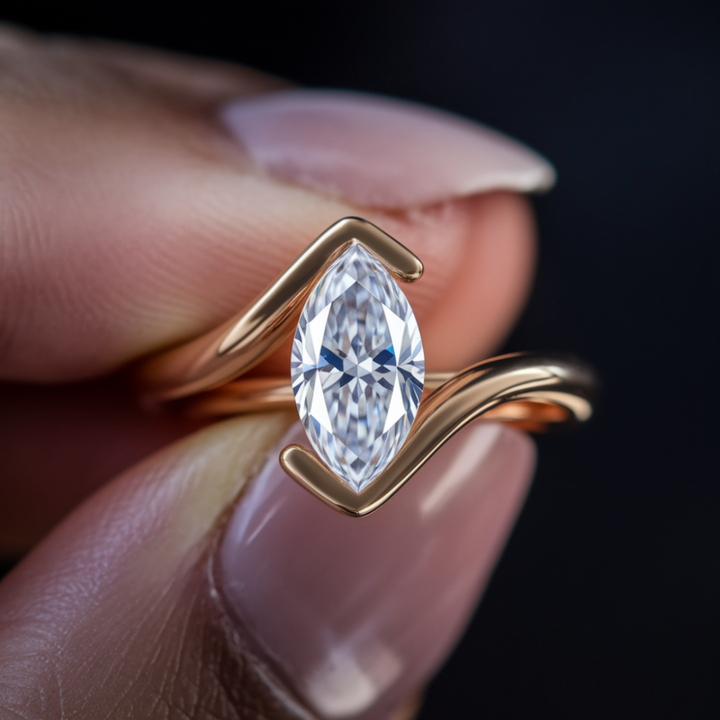 Aurora Tip Ring™ Colored Gem Stone – Sculptural Elegance in a Minimalist Frame