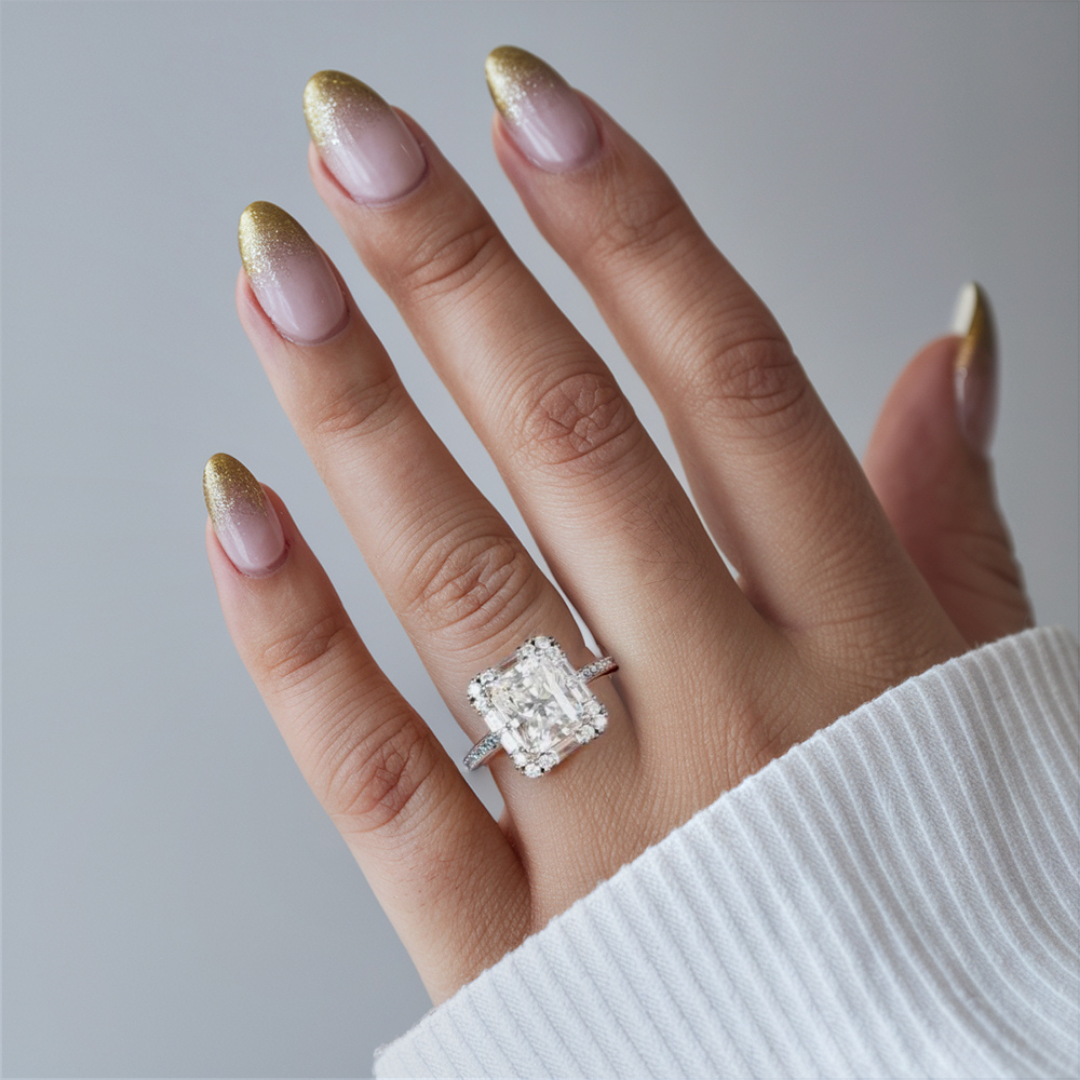 Halo Eternity Moissanite Ring™ Colored Gem Stone – Where Grandeur Meets Grace
