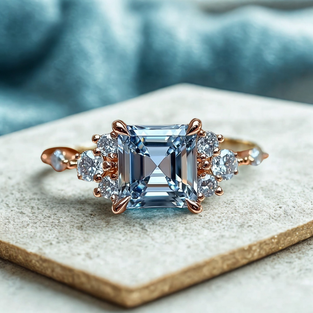 Frozen Glow Ring™ Colored Gem Stone – Crisp Brilliance in a Refined Square-Cut Design