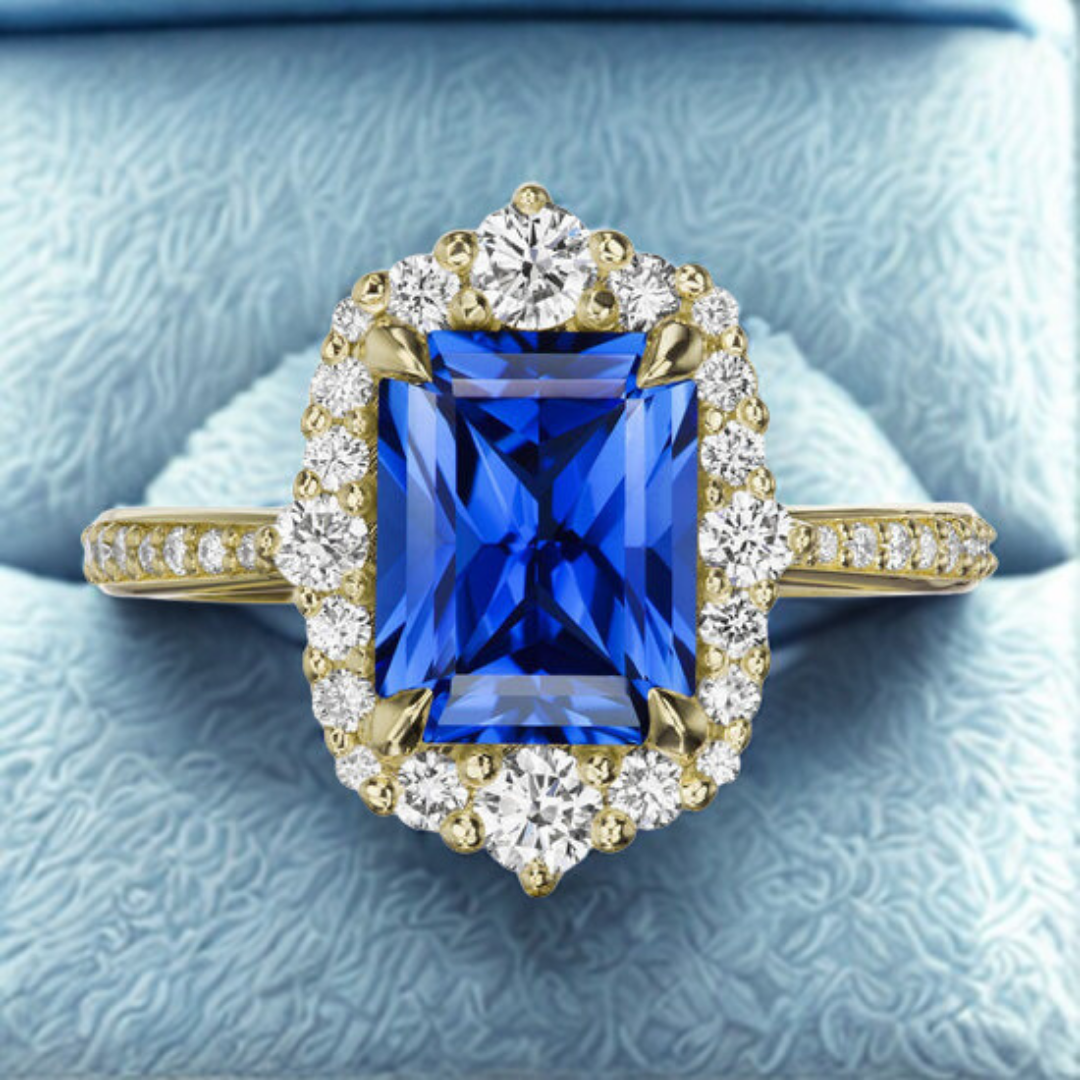 Celestial Sapphire Ring™ Luxury Ring – Regal Light in Midnight Blue