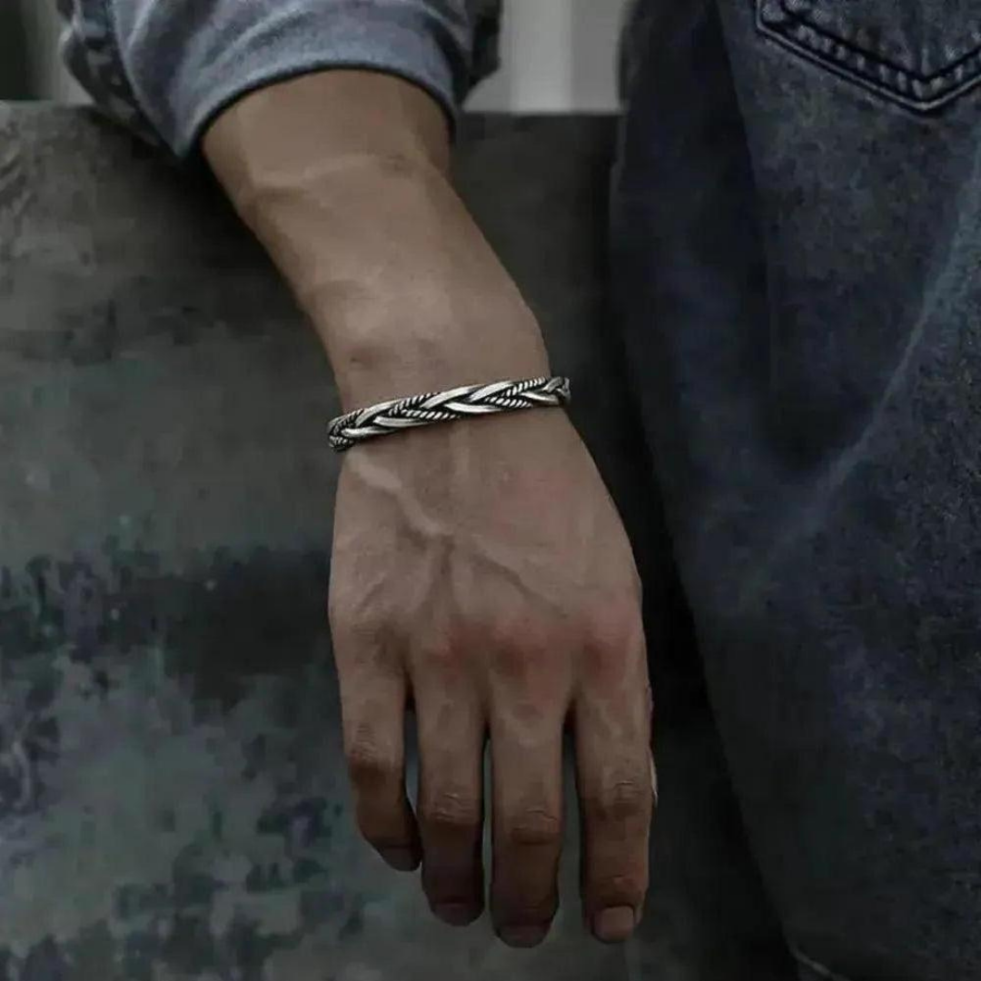 Sky Morris Van Buren Bracelet™ Men Jewelry – Woven Twist Texture Bracelet