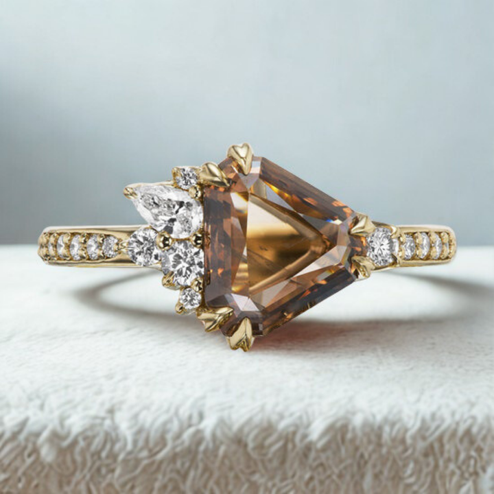 Auric Mist Ring™ Luxury Ring – Subtle Fire, Golden Grace