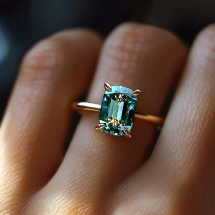 Forest Flame Ring™ Luxury Ring – 1 Carat Moissanite in a Sleek Gold Setting