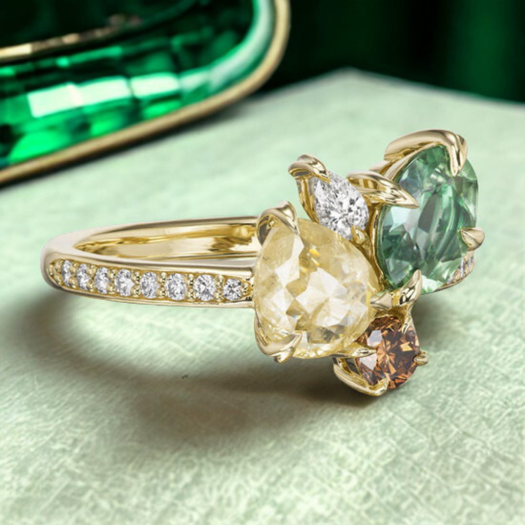 Storm Muse Ring™ Luxury Ring – Nature’s Palette in Gemstone Harmony