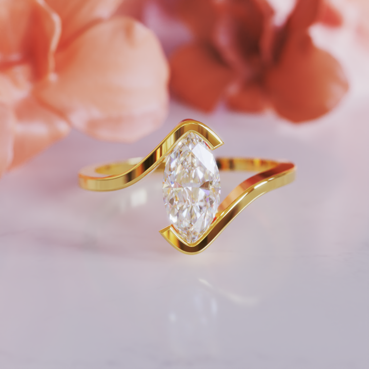 Aurora Tip Ring™ Colored Gem Stone – Sculptural Elegance in a Minimalist Frame