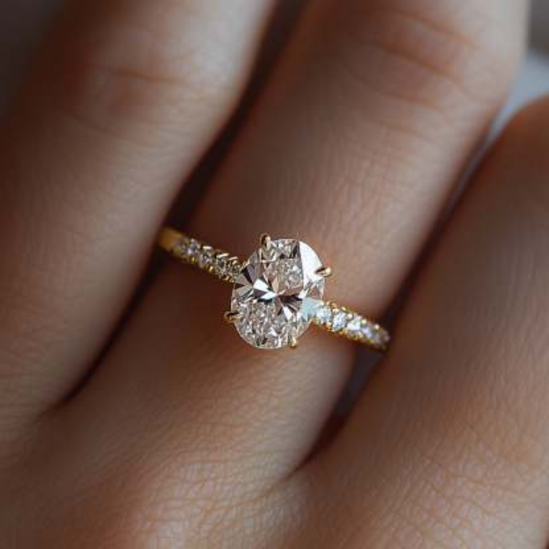 Ivory Blaze Ring™ Luxury Ring – 2 Carat Moissanite in Claw Setting with Shared Prong Band