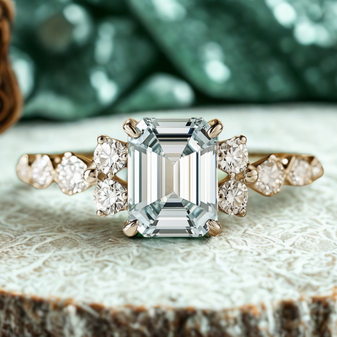 Radiant Vow Ring™ Colored Gem Stone – Eternal Brilliance in a Classic Emerald-Cut Setting