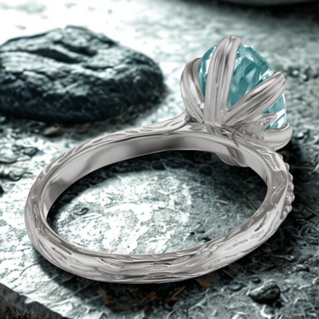 Icy Teal Ring™ Luxury Ring – Glacial Brilliance in Every Facet