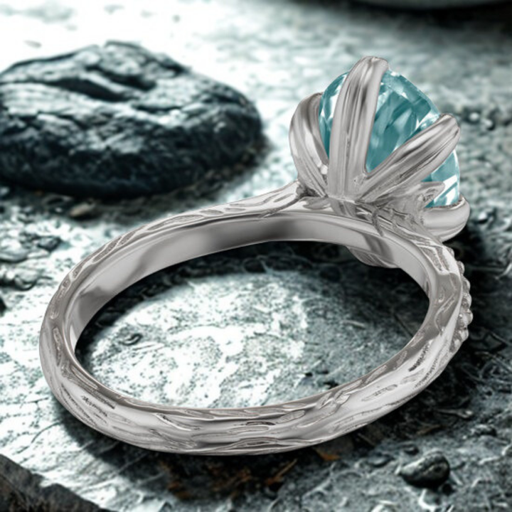 Icy Teal Ring™ Luxury Ring – Glacial Brilliance in Every Facet