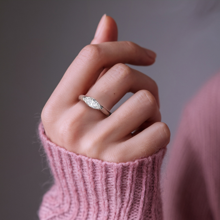 East-West Bezel Moissanite Ring™ Colored Gem Stone – Timeless Elegance in a Modern Setting