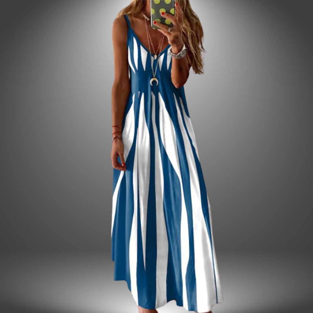 Alicia™ Long Dress Collection - Striped Sleeveless Maxi Dress