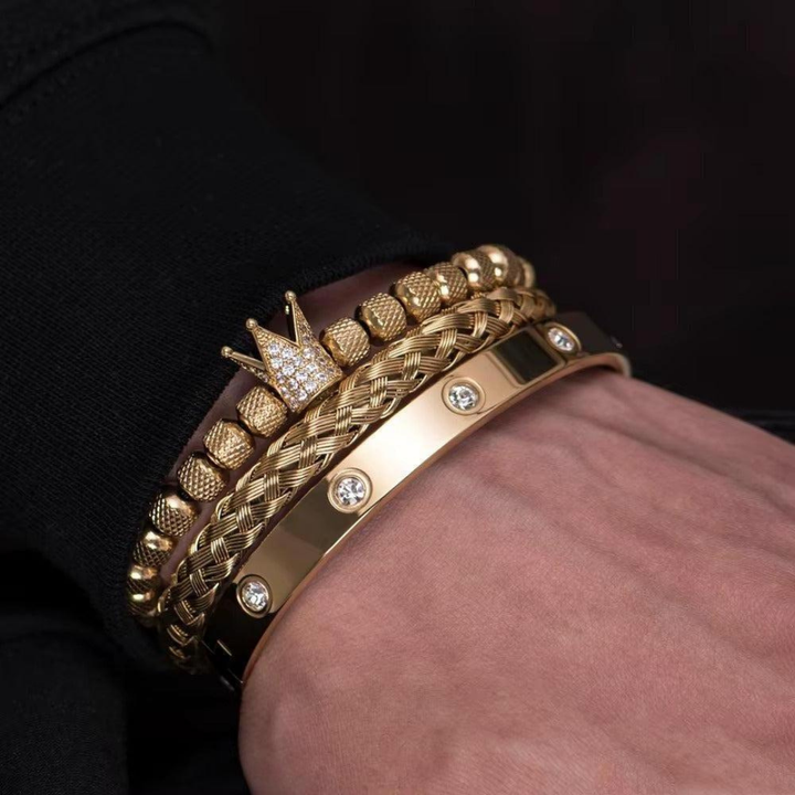 Sky Morris Crystal Crown Bracelet™ Men Jewelry – Royal Steel Meets Timeless Detail
