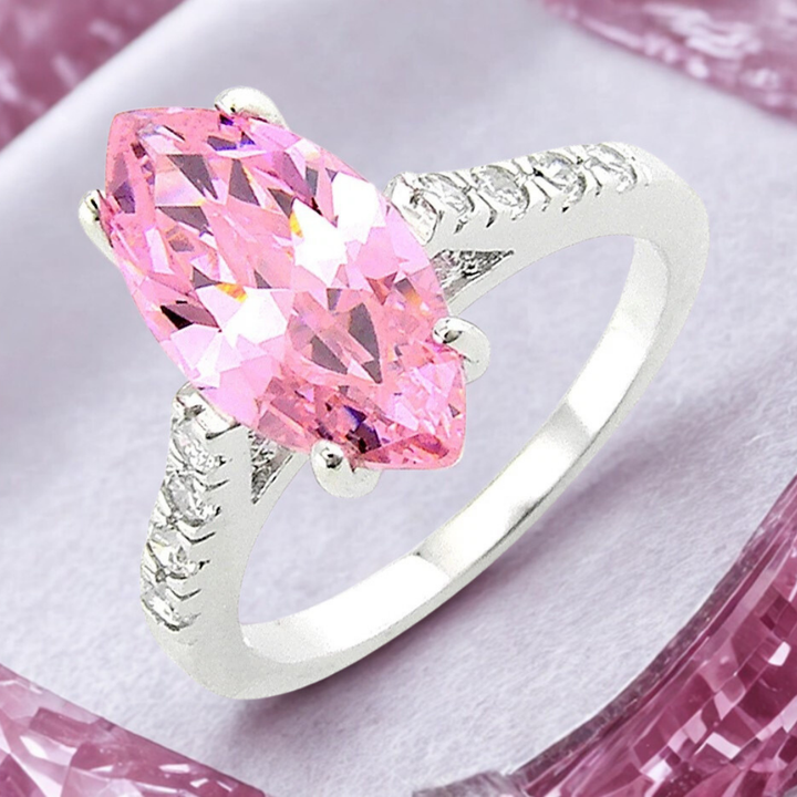 Twilight Blush Ring™ Luxury Ring – 3 Carat Pink Sapphire in Rose Gold Crown Setting