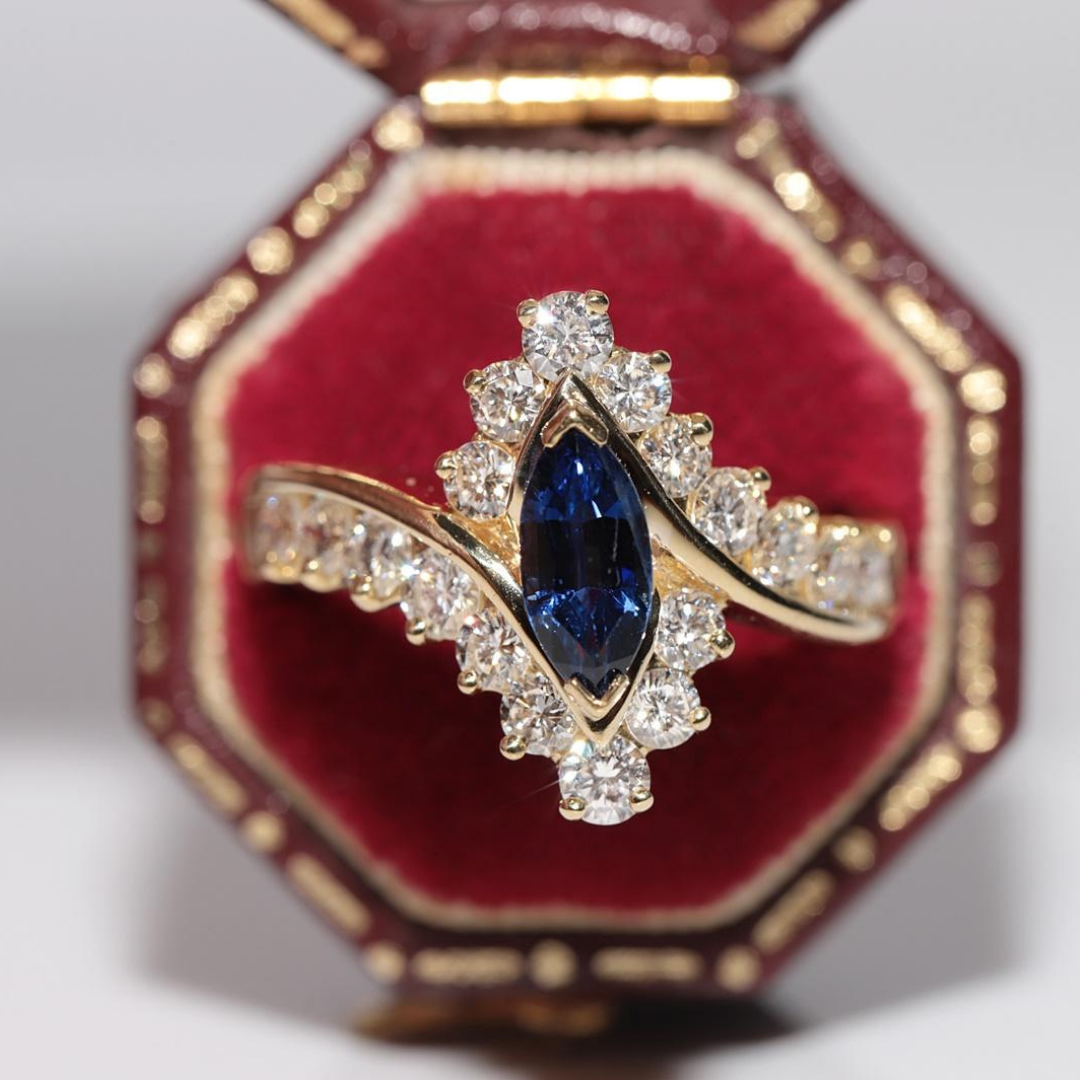 Royal Midnight Ring™ Luxury Ring – 3 Carat Deep Sapphire Elegance in Rose Gold