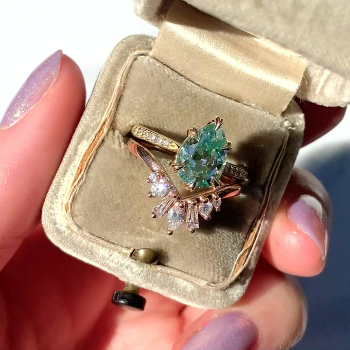 Frosted Teal Ring™ Luxury Ring – Crystal Calm in Teal Glow