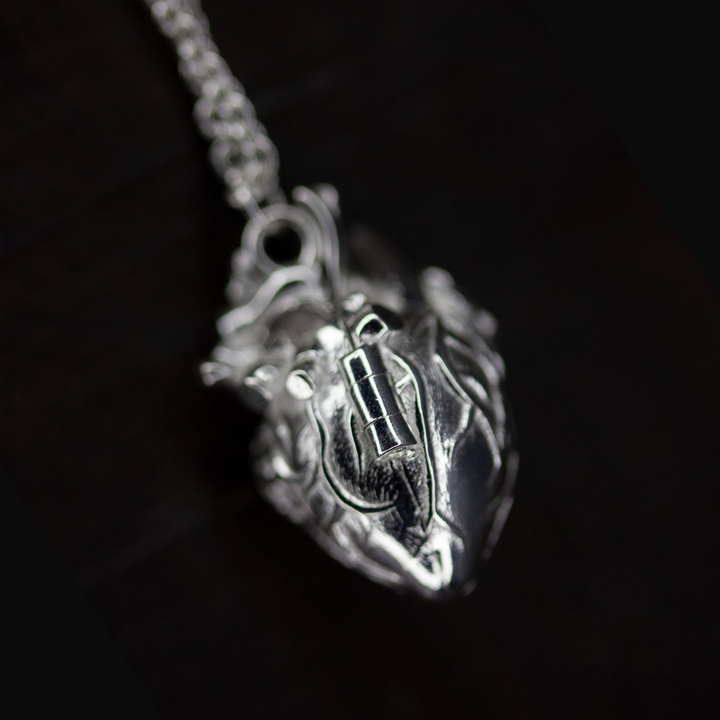 Soul in the Depths™ Skull Accessories  - Openable Anatomical Heart Pearl Skull Necklace