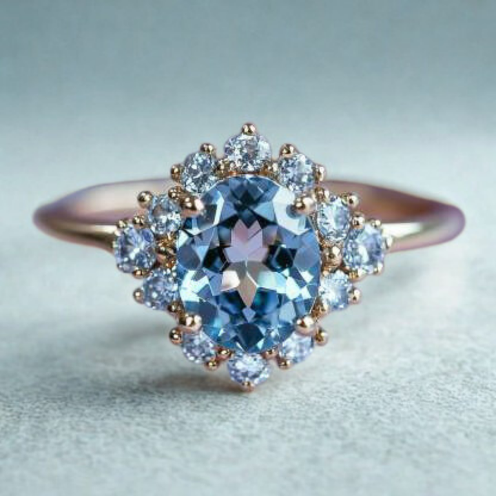 Dream Bound Ring™ Colored Gem Stone – Radiant Sophistication in an Oval Halo Setting