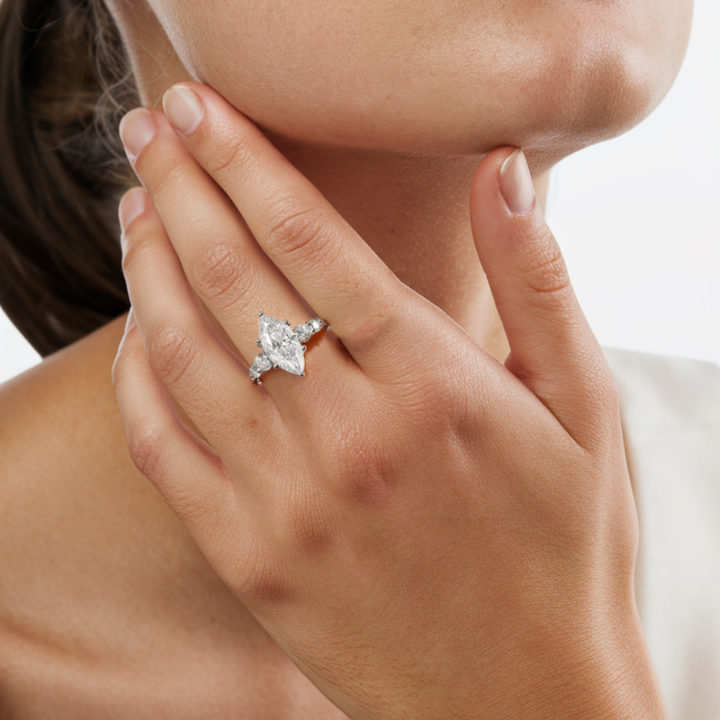 Celestial Blade Ring™ Colored Gem Stone – Divine Sparkle with a Sculpted Edge