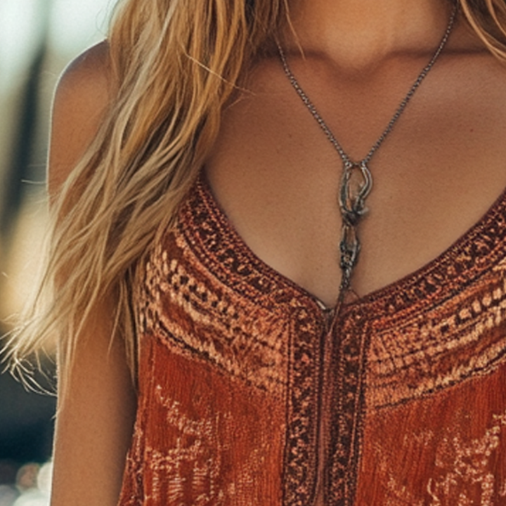 Boho Fringe Charm™ Retro Western Style – Women’s Tassel Top with Cowboy Hat