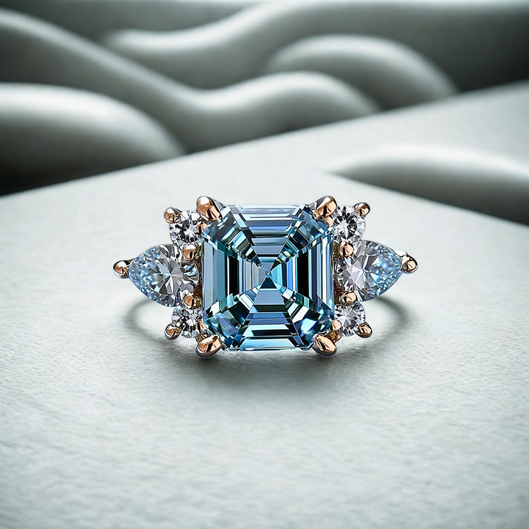 Ethereal Shine Ring™ Colored Gem Stone – Regal Brilliance Framed by Pear-Cut Elegance