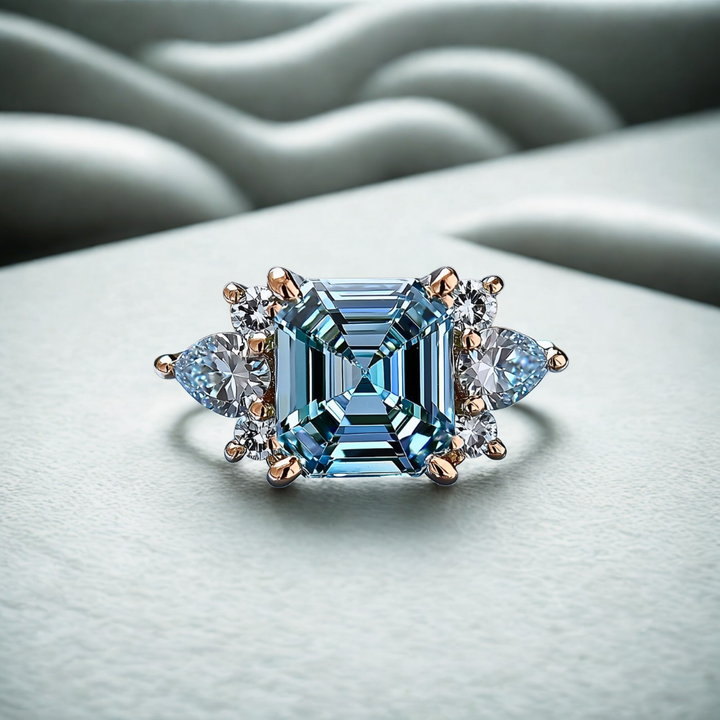 Ethereal Shine Ring™ Colored Gem Stone – Regal Brilliance Framed by Pear-Cut Elegance