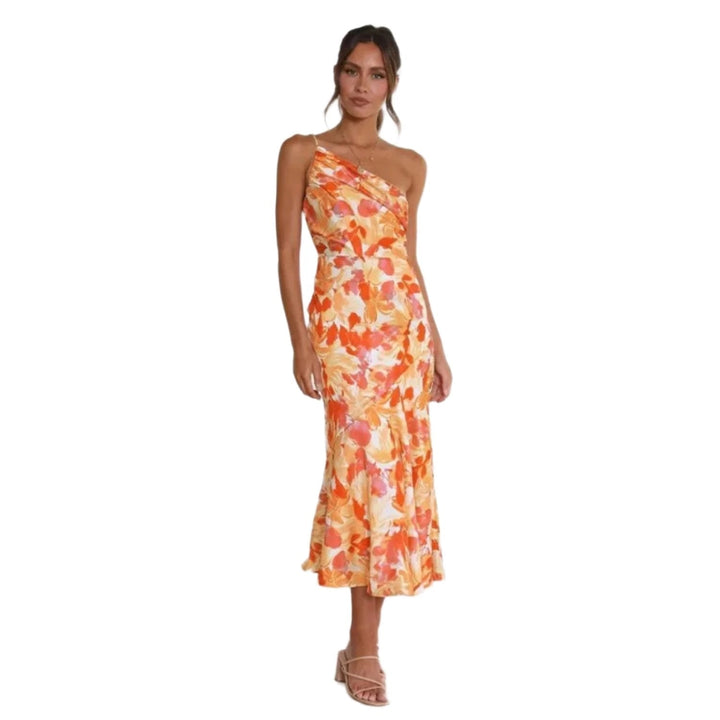 Sienna - Asymmetrical Maxi Dress with Floral Pattern for Women