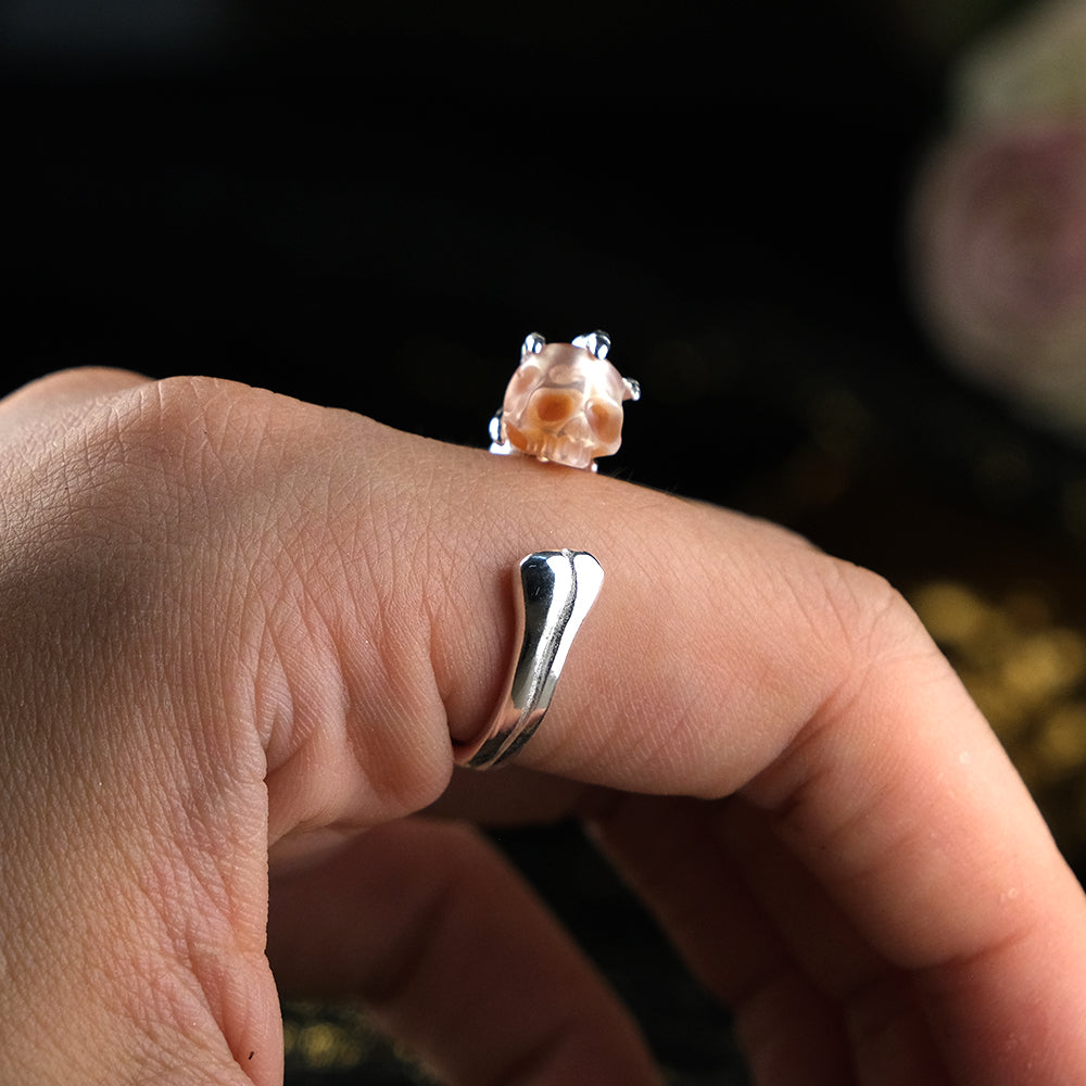 Pearl Cranium Skeleton Hand Bone Ring™ Skull Accessories  – Bold Craftsmanship in Every Detail