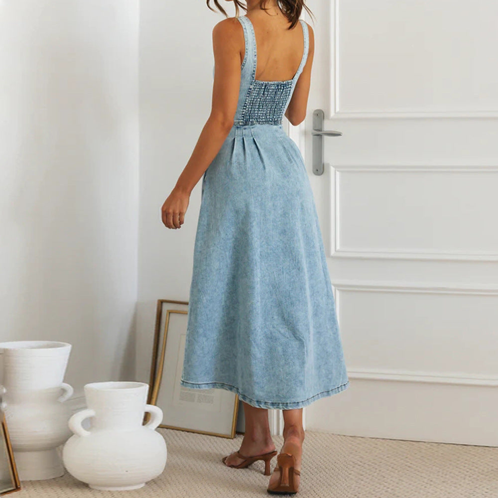 Aisling™ - Stylish Denim Button-Down Dress