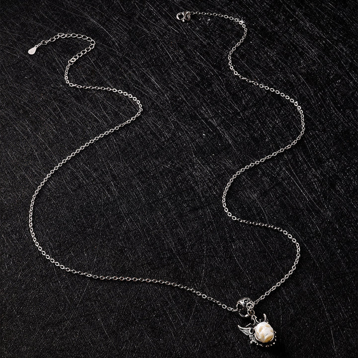 Devil's Wing Pearl Skull Pendant Necklace™ Skull Accessories – Embrace Your Dark Elegance