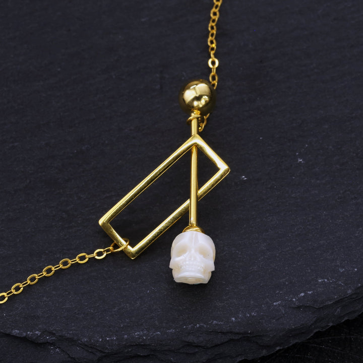 Geometric Galaxy Love Pearl Skull Bracelet™ Skull Accessories – Minimalist Elegance with a Cosmic Edge