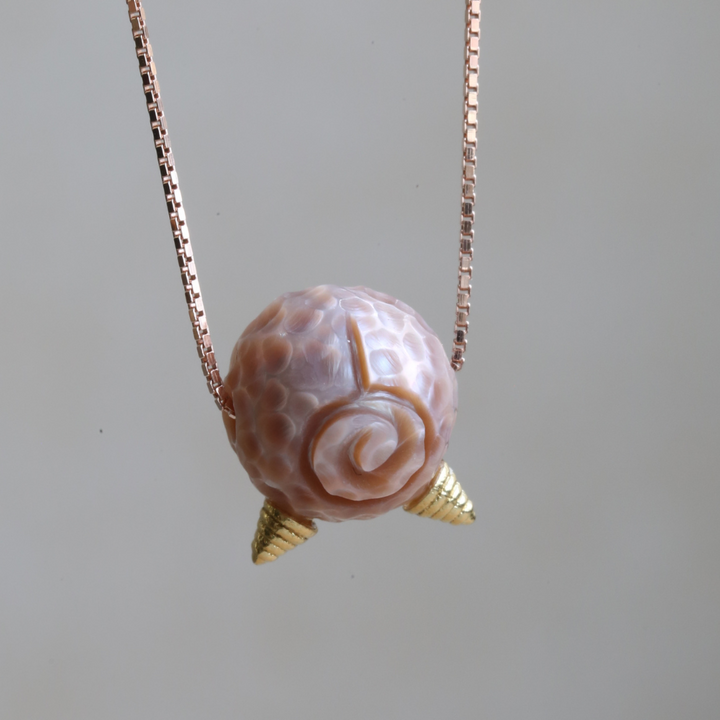 Hand Carved Monster Pearl Bead Necklace™ Skull Accessories  – Playful Whimsy Meets Natural Elegance
