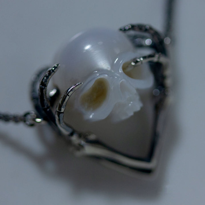 Hands on Head Skull Cranium Necklace™ Skull Accessories – Bold Gothic Expression with Emotional Depth