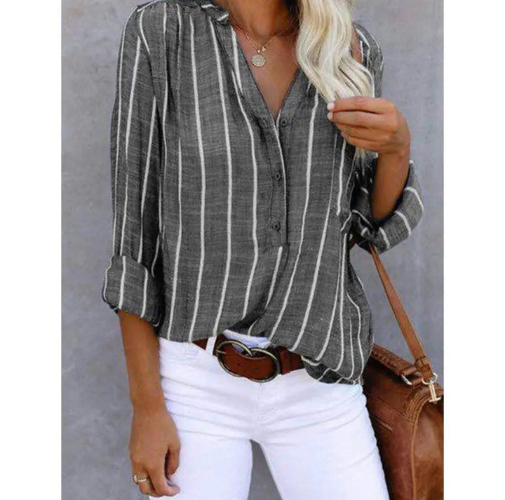 Brigitte™ WBC| Elegant Striped Blouse