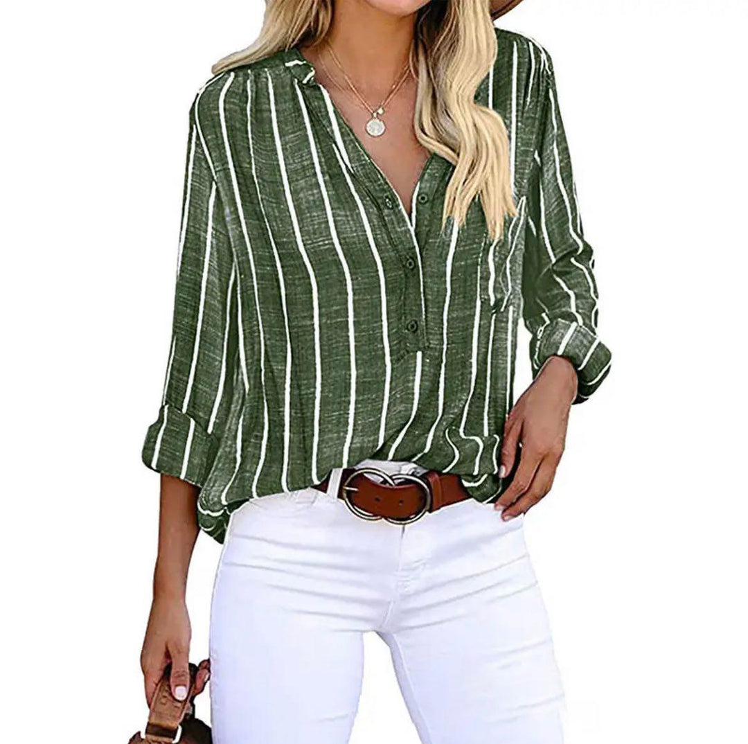 Brigitte™ WBC| Elegant Striped Blouse