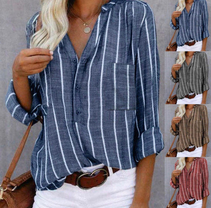 Brigitte™ WBC| Elegant Striped Blouse