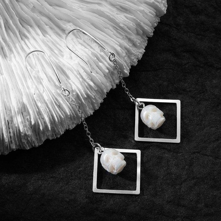 Minimalism Pearl Skull Openwork Drop Earrings™ Skull Accessories  – Edgy Grace in Motion