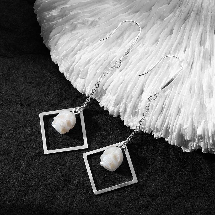 Minimalism Pearl Skull Openwork Drop Earrings™ Skull Accessories  – Edgy Grace in Motion