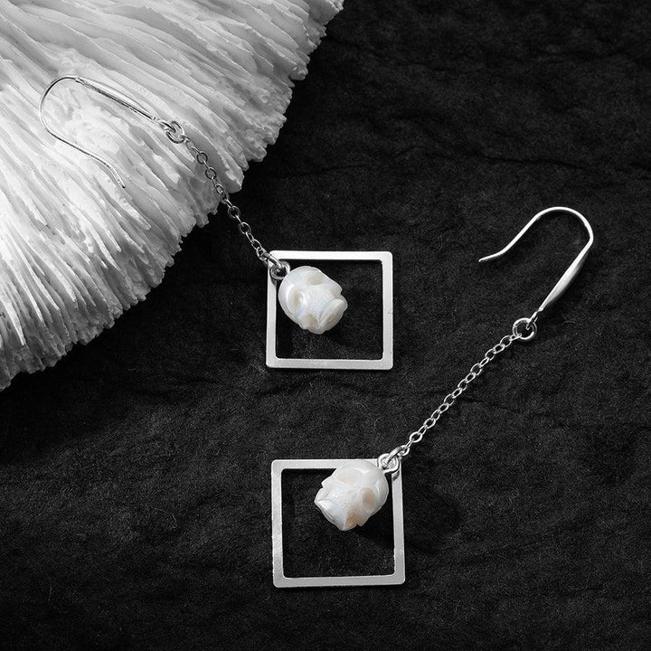 Minimalism Pearl Skull Openwork Drop Earrings™ Skull Accessories  – Edgy Grace in Motion