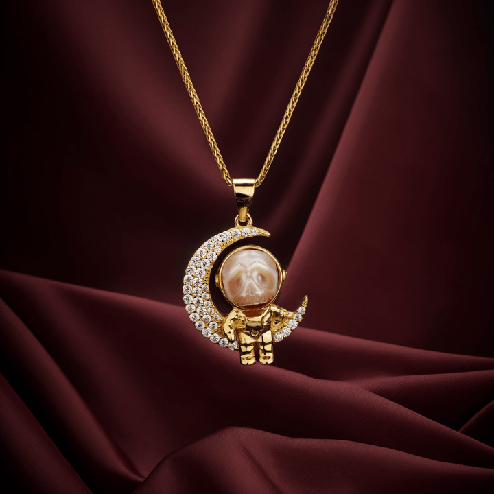 Moon Astronaut Spaceman Cranium Pearl Necklace™ Skull Accessories  – For Dreamers & Stargazers